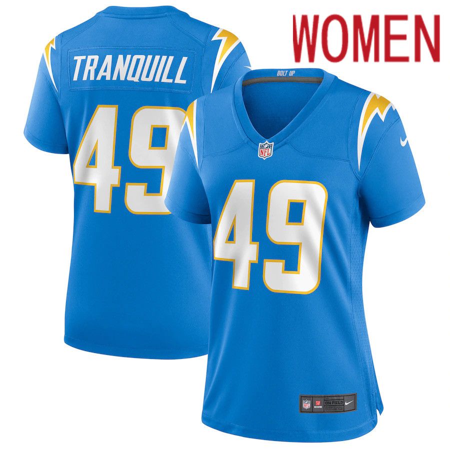 Women Los Angeles Chargers 49 Drue Tranquill Nike Powder Blue Game NFL Jersey